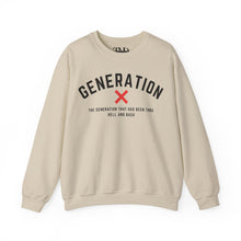 Load image into Gallery viewer, Generation X Unisex Crewneck Sweatshirt - Been Thru Hell and Back Design