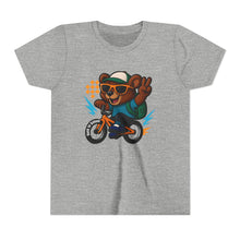Load image into Gallery viewer, Kids Tee - Cute Back to School Bear Riding a Bike