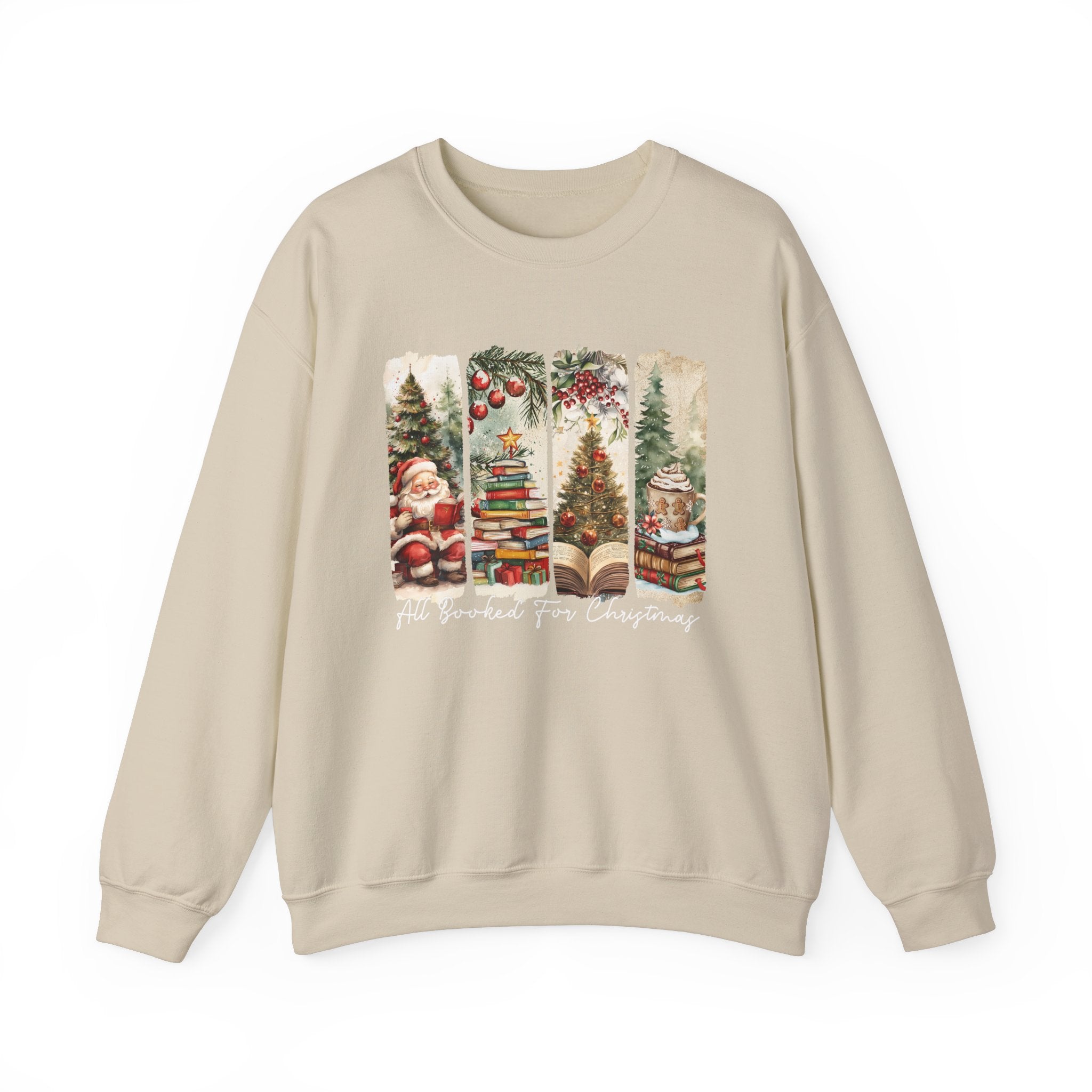 All Booked for the Holidays,Book Loves Christmas Crewneck Sweatshirt