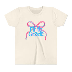 Fifth Grade Tee - First Day of School Bow Design - Kids Softstyle Tee