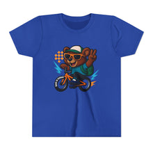Load image into Gallery viewer, Kids Tee - Cute Back to School Bear Riding a Bike
