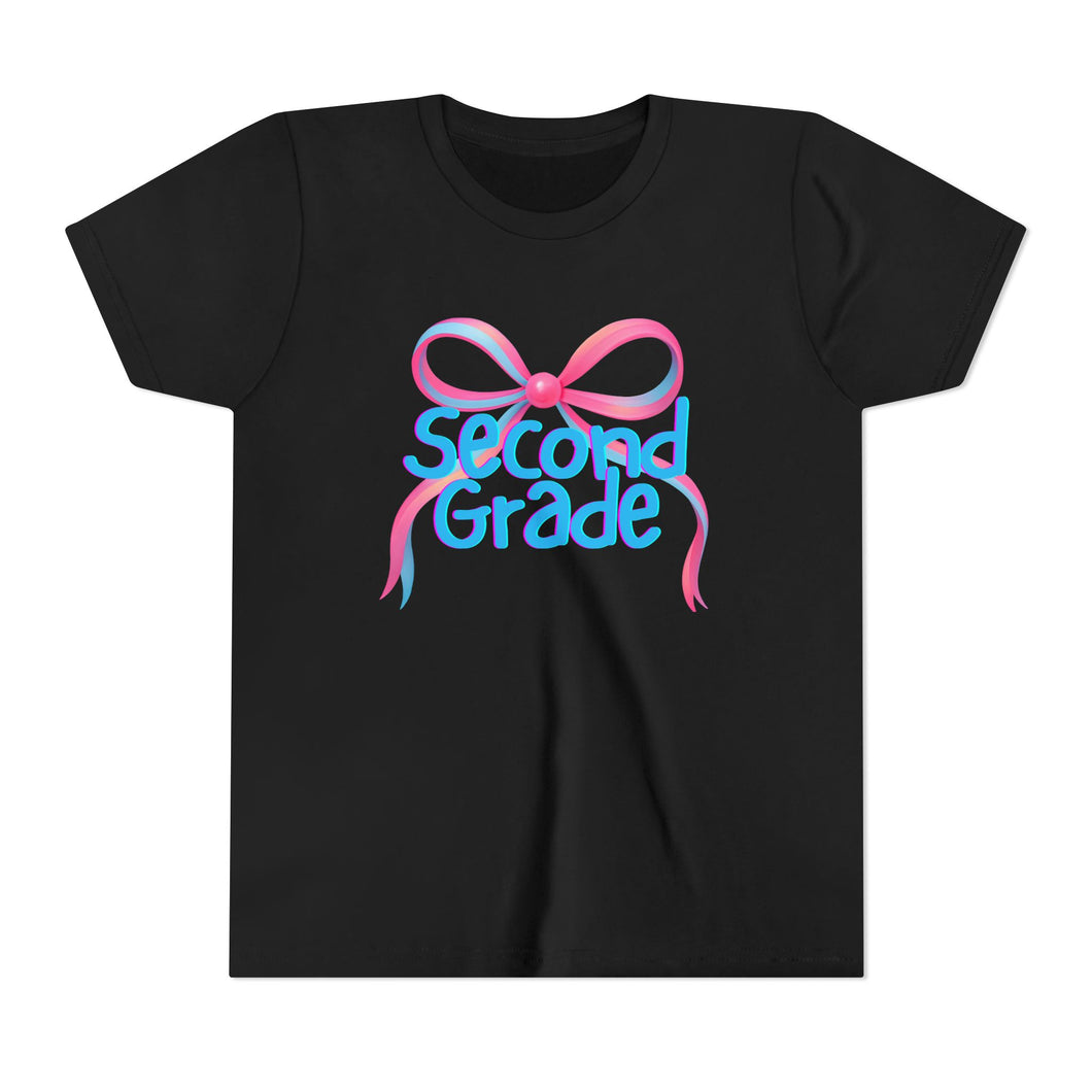 Second Grade Tee - First Day of School Bow Design - Kids Softstyle Tee