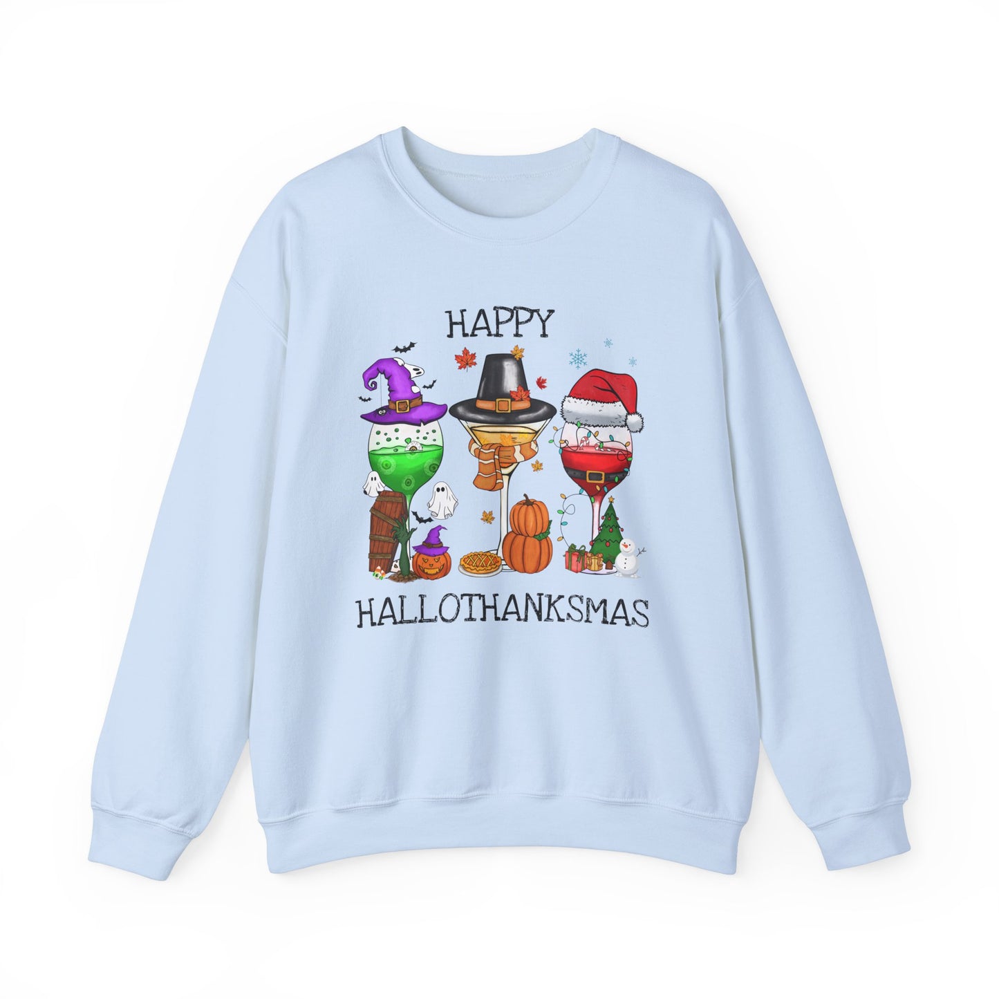 Happy Hallothanksmas: Festive Wine Trio Crewneck