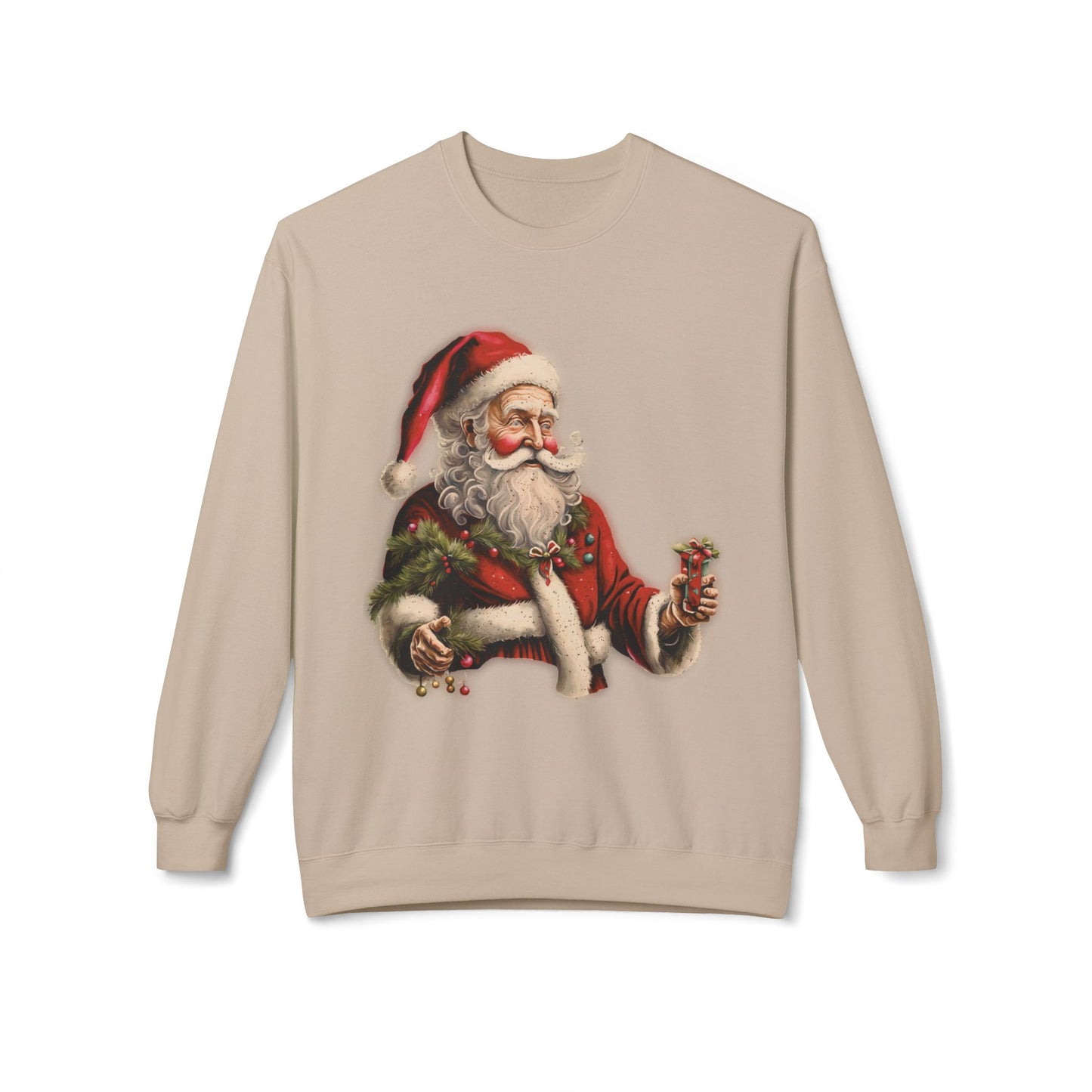 Vintage Santa,  Midweight Softstyle Fleece Crewneck Sweatshirt