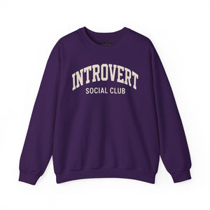 Introvert Social Club Crewneck Sweatshirt - Cozy Gift for Introverts