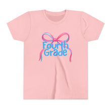 Load image into Gallery viewer, Fourth Grade Tee - First Day of School Bow Design - Kids Softstyle Tee