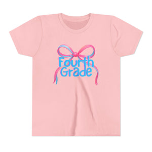 Fourth Grade Tee - First Day of School Bow Design - Kids Softstyle Tee