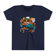 Load image into Gallery viewer, Kids Tee - Cute Back to School Tiger Riding a Bike