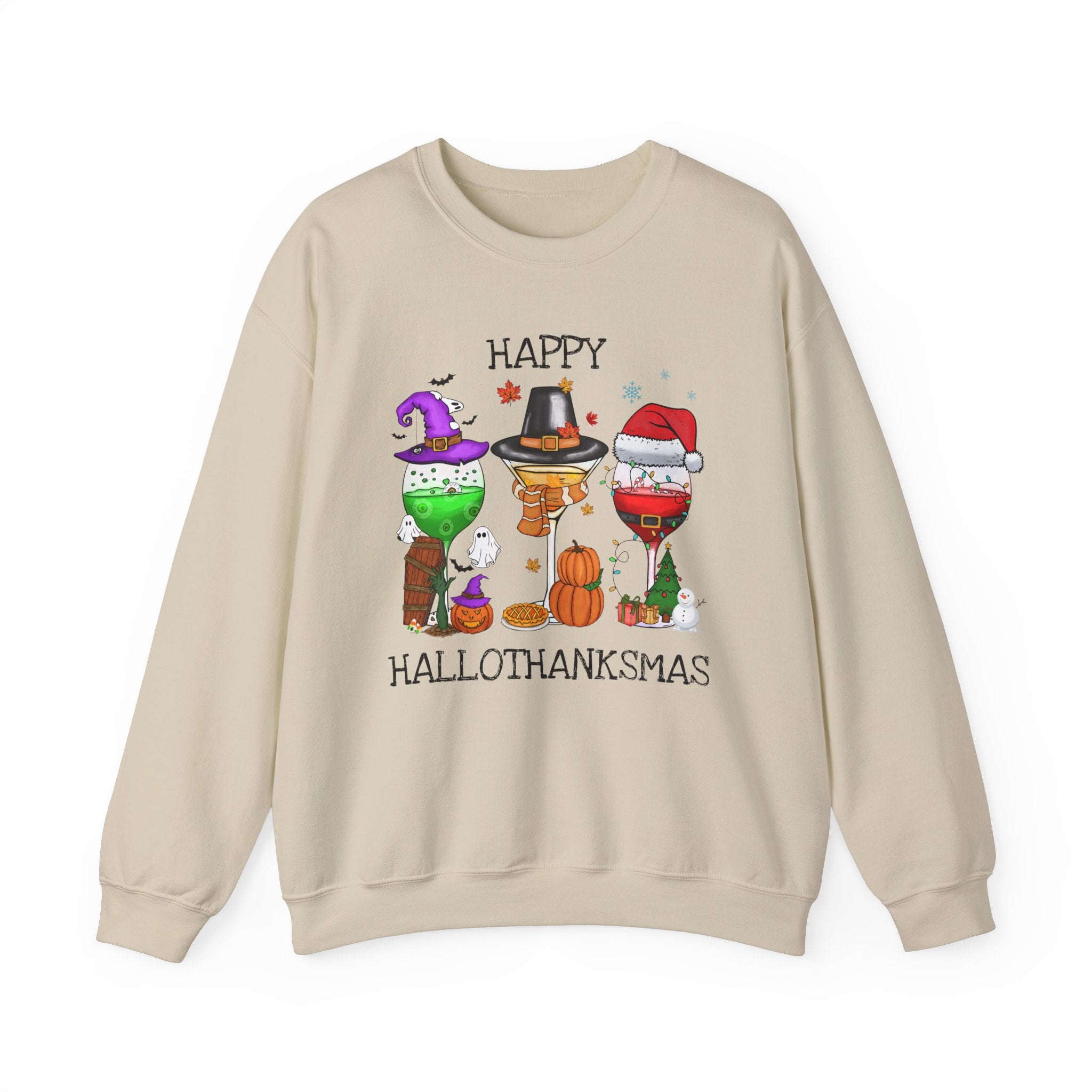 Happy Hallothanksmas: Festive Wine Trio Crewneck