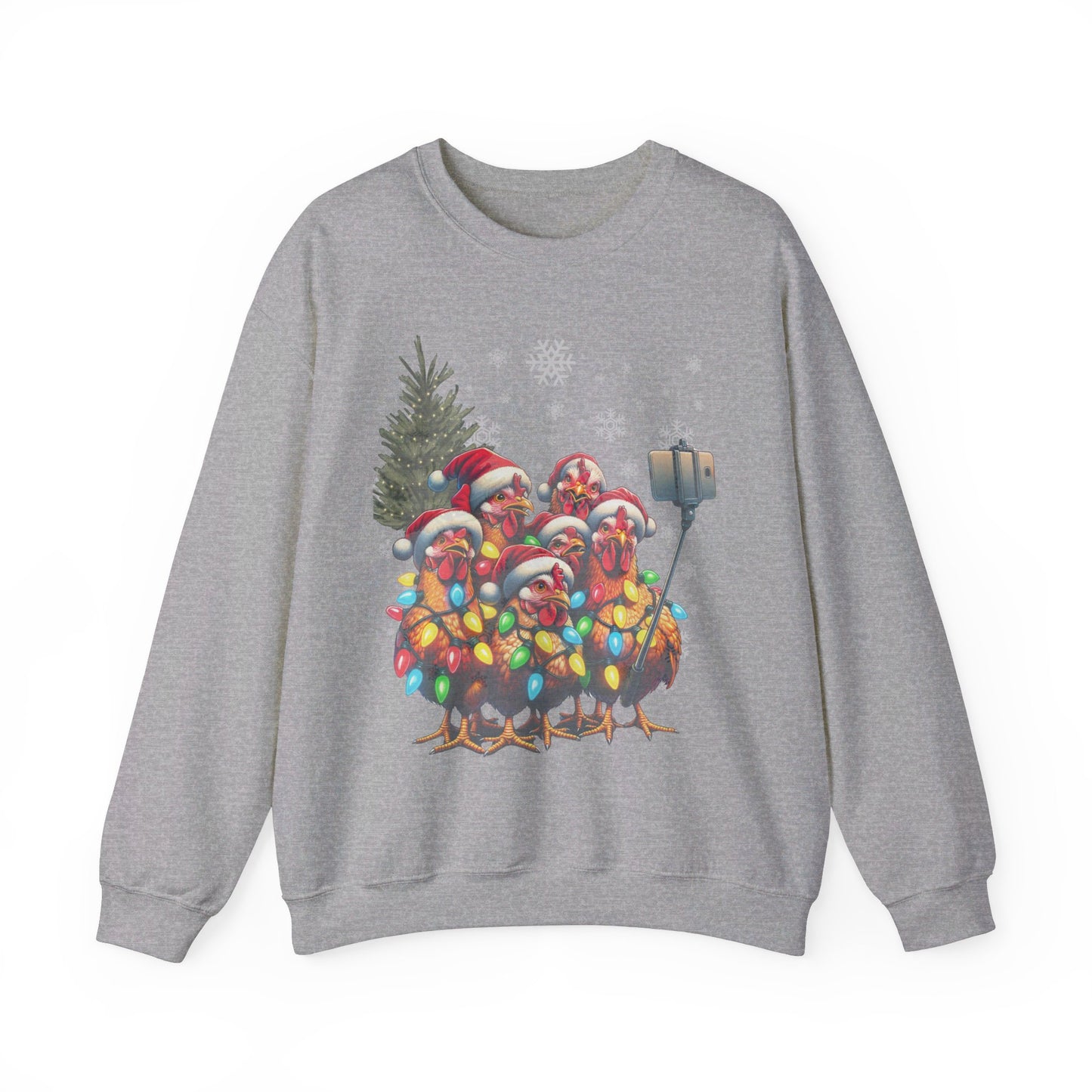 Chicken Sisters Christmas Selfie Crewneck Sweatshirt, comfy, homestead, funny holiday,