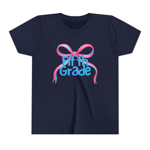 Fifth Grade Tee - First Day of School Bow Design - Kids Softstyle Tee