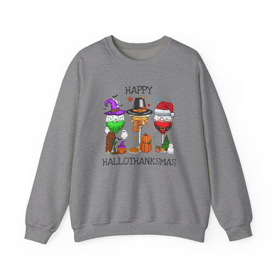 Happy Hallothanksmas: Festive Wine Trio Crewneck
