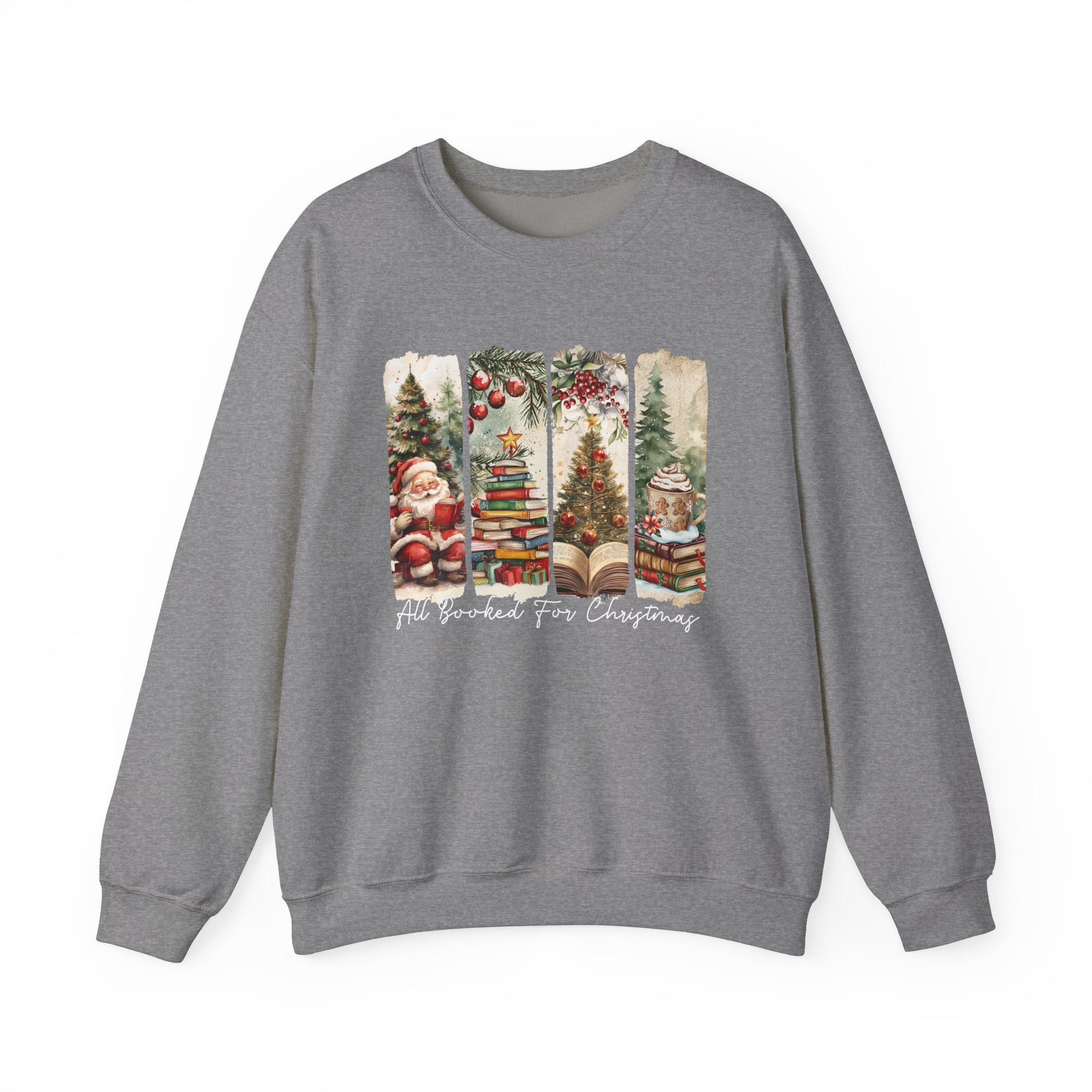 All Booked for the Holidays,Book Loves Christmas Crewneck Sweatshirt