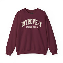 Load image into Gallery viewer, Introvert Social Club Crewneck Sweatshirt - Cozy Gift for Introverts