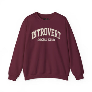 Introvert Social Club Crewneck Sweatshirt - Cozy Gift for Introverts