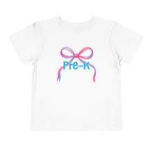 Load image into Gallery viewer, Pre-K Tee - First Day of School Bow Design - Kids Softstyle Tee