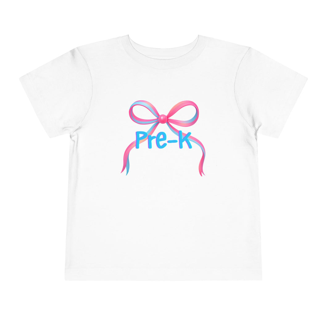 Pre-K Tee - First Day of School Bow Design - Kids Softstyle Tee