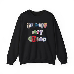 Snarky "Therapy Ain't Cheap" Unisex Midweight Fleece Sweatshirt