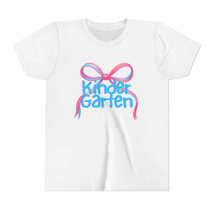 Kindergarten Tee - First Day of School Bow Design - Kids Softstyle Tee