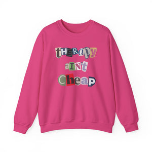 Snarky "Therapy Ain't Cheap" Unisex Midweight Fleece Sweatshirt