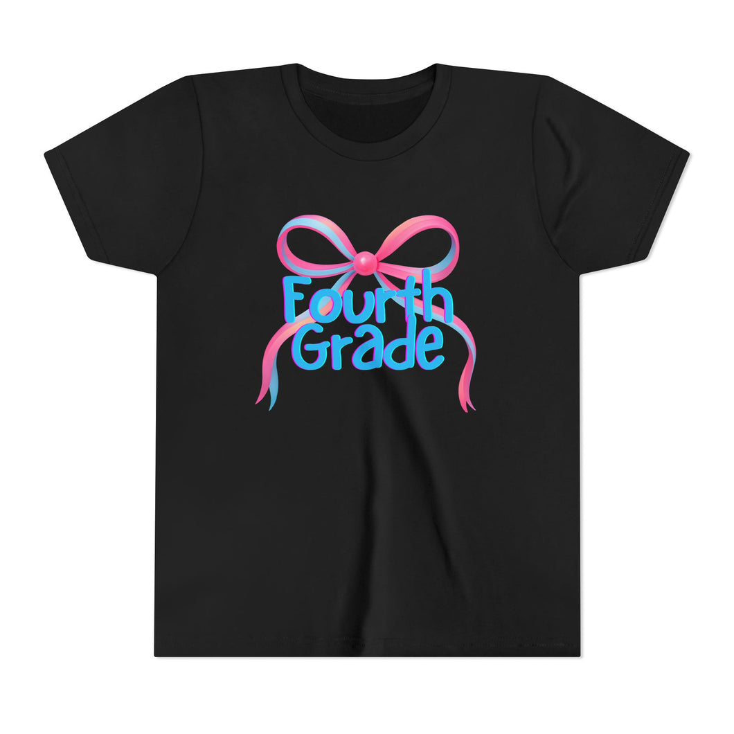 Fourth Grade Tee - First Day of School Bow Design - Kids Softstyle Tee