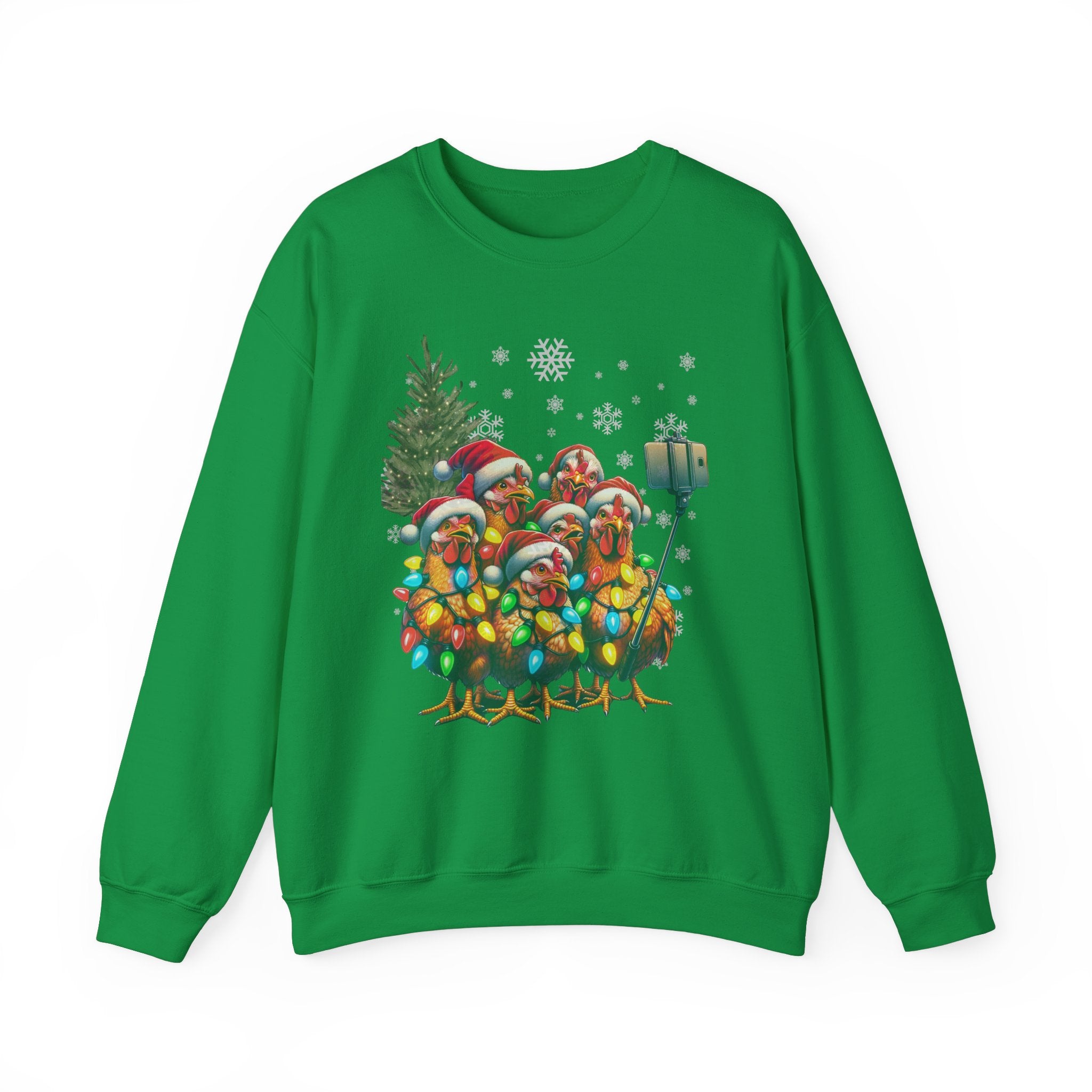 Chicken Sisters Christmas Selfie Crewneck Sweatshirt, comfy, homestead, funny holiday,