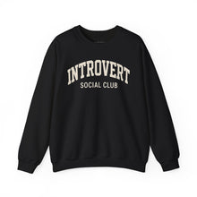 Load image into Gallery viewer, Introvert Social Club Crewneck Sweatshirt - Cozy Gift for Introverts