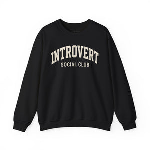Introvert Social Club Crewneck Sweatshirt - Cozy Gift for Introverts