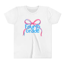 Load image into Gallery viewer, Fourth Grade Tee - First Day of School Bow Design - Kids Softstyle Tee
