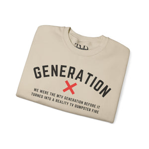 Gen X Crewneck Sweatshirt - MTV Generation Quote