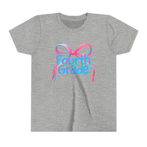 Fourth Grade Tee - First Day of School Bow Design - Kids Softstyle Tee
