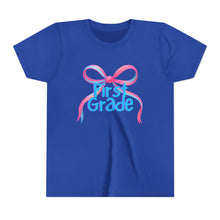 Load image into Gallery viewer, First Grade Tee - First Day of School Bow Design - Kids Softstyle Tee