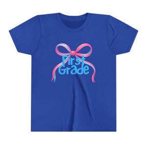 First Grade Tee - First Day of School Bow Design - Kids Softstyle Tee