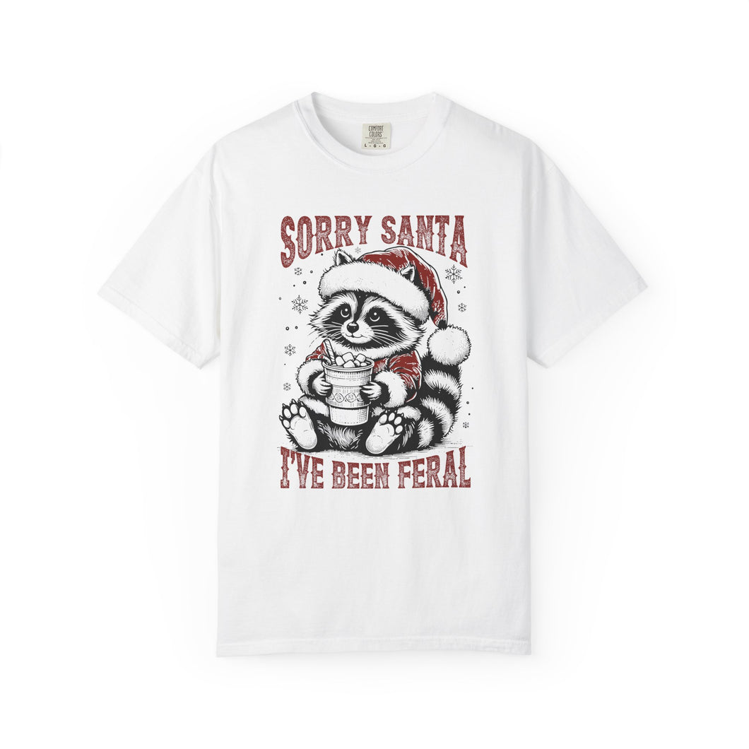 Feral Raccoon Christmas Comfort Colors T-shirt