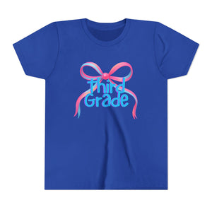Third Grade Tee - First Day of School Bow Design - Kids Softstyle Tee
