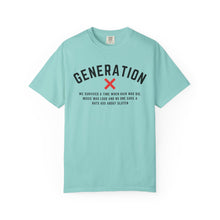 Load image into Gallery viewer, Graphic Garment-Dyed T-Shirt, with Generation X Humor, Retro Tee, Vintage Style Shirt, Gift for GenX, Nostalgic Apparel