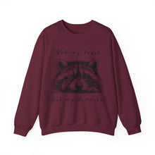 Load image into Gallery viewer, &quot;Not My Trash, Not My Dumpster&quot; Raccoon Sweatshirt