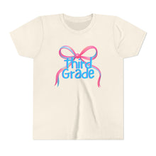 Load image into Gallery viewer, Third Grade Tee - First Day of School Bow Design - Kids Softstyle Tee