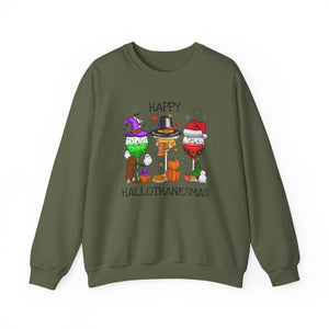 Happy Hallothanksmas: Festive Wine Trio Crewneck