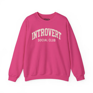 Introvert Social Club Crewneck Sweatshirt - Cozy Gift for Introverts