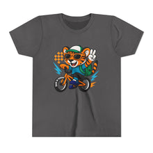 Load image into Gallery viewer, Kids Tee - Cute Back to School Tiger Riding a Bike