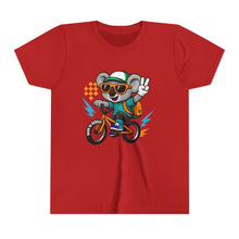 Load image into Gallery viewer, Kids Tee - Cute Back to School Koala Riding a Bike