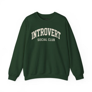 Introvert Social Club Crewneck Sweatshirt - Cozy Gift for Introverts
