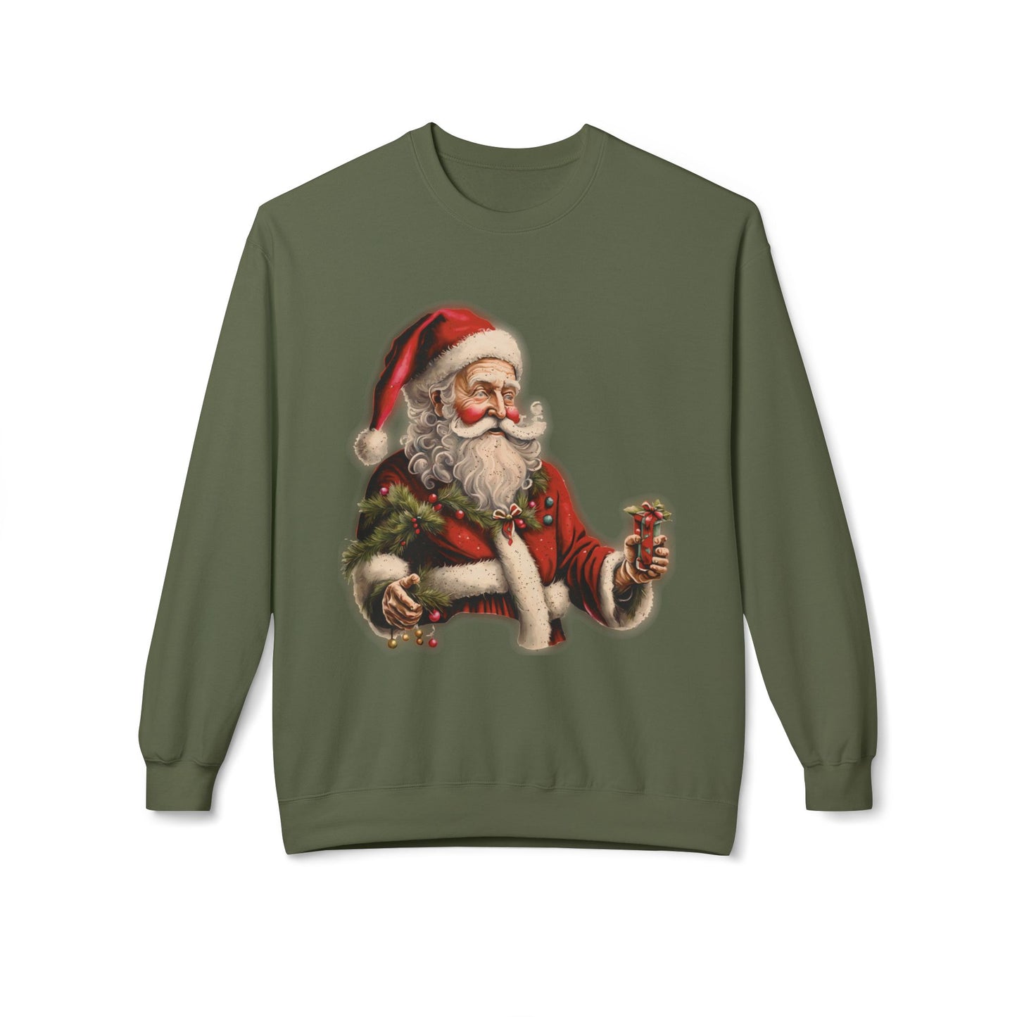 Vintage Santa,  Midweight Softstyle Fleece Crewneck Sweatshirt