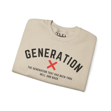 Load image into Gallery viewer, Generation X Unisex Crewneck Sweatshirt - Been Thru Hell and Back Design