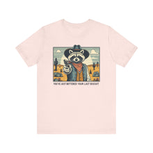 Load image into Gallery viewer, Funny Raccoon Tee - ‘You’ve Just Buttered Your Last Biscuit’ Unisex Short Sleeve Shirt