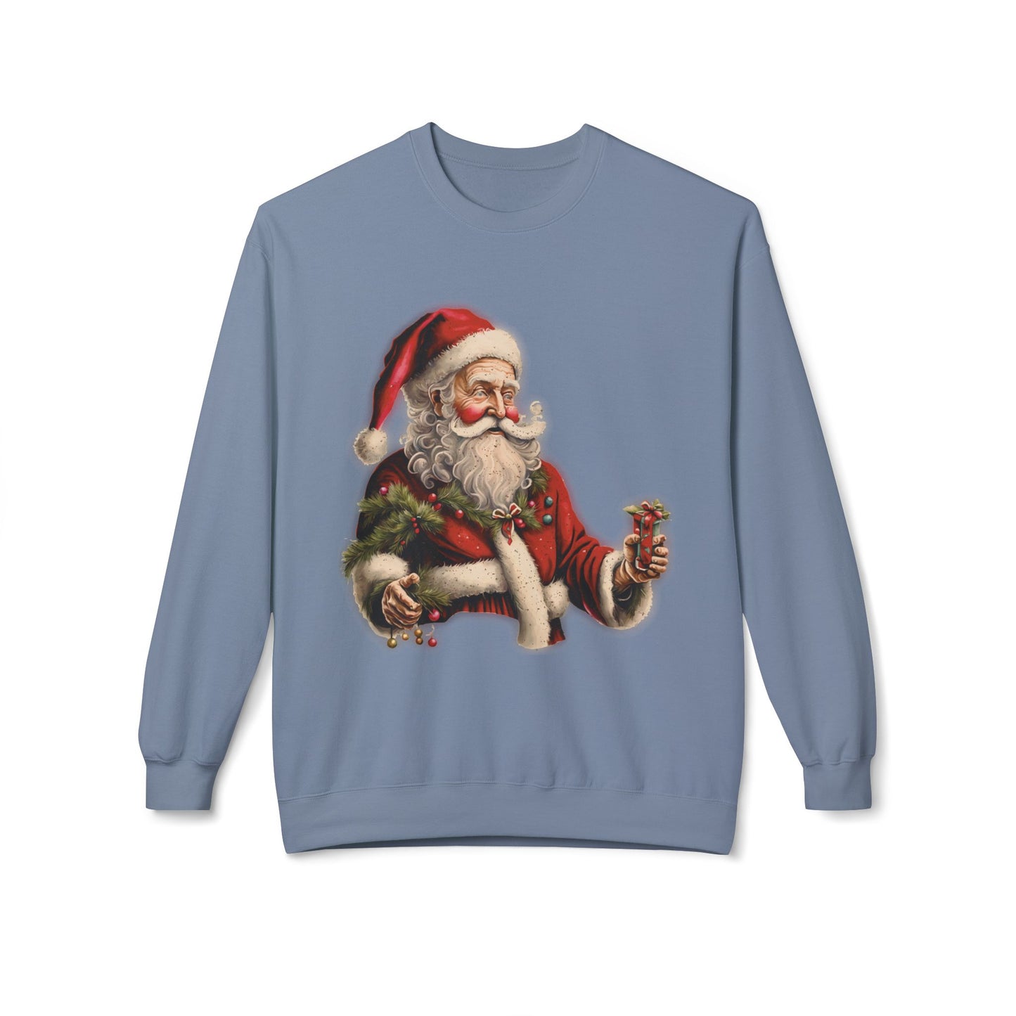 Vintage Santa,  Midweight Softstyle Fleece Crewneck Sweatshirt