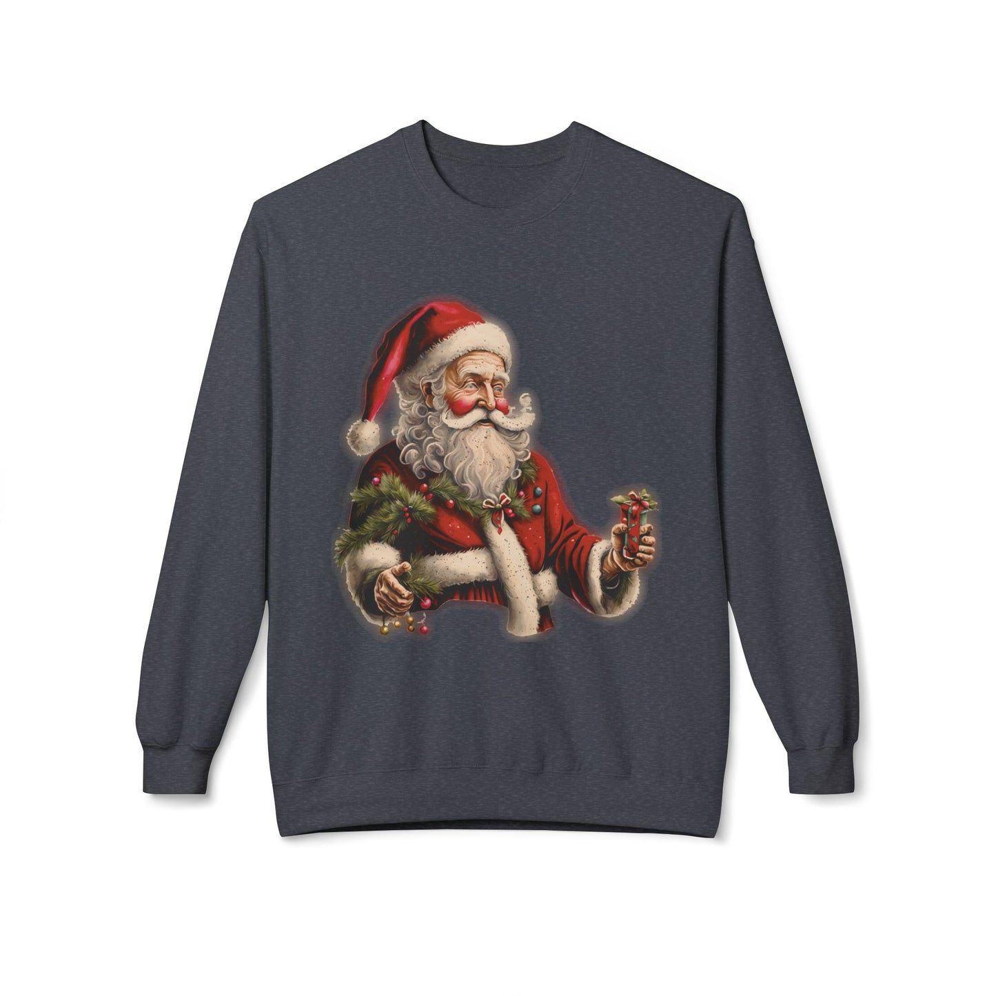 Vintage Santa,  Midweight Softstyle Fleece Crewneck Sweatshirt