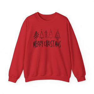 Simply Festive: Hand-Drawn Trees Crewneck Sweatshirt