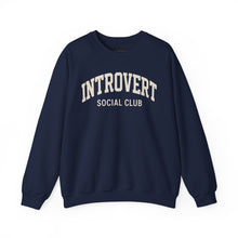 Load image into Gallery viewer, Introvert Social Club Crewneck Sweatshirt - Cozy Gift for Introverts
